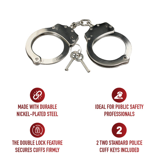 Rothco Professional Handcuffs Steel Nickle Plated Double Lock