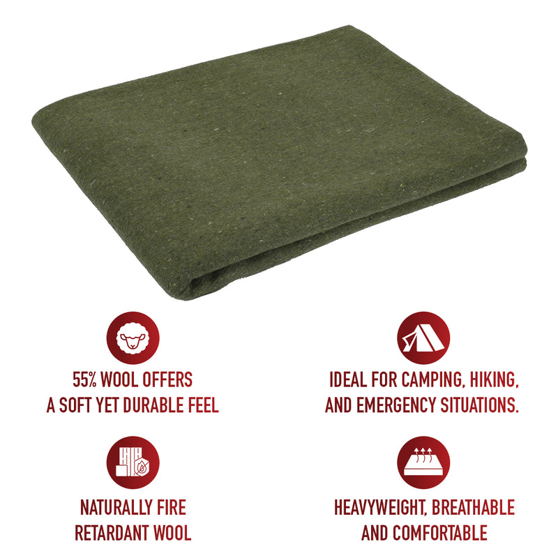 Rothco Wool Rescue Survival Blanket | Heavyweight Outdoor Blanket