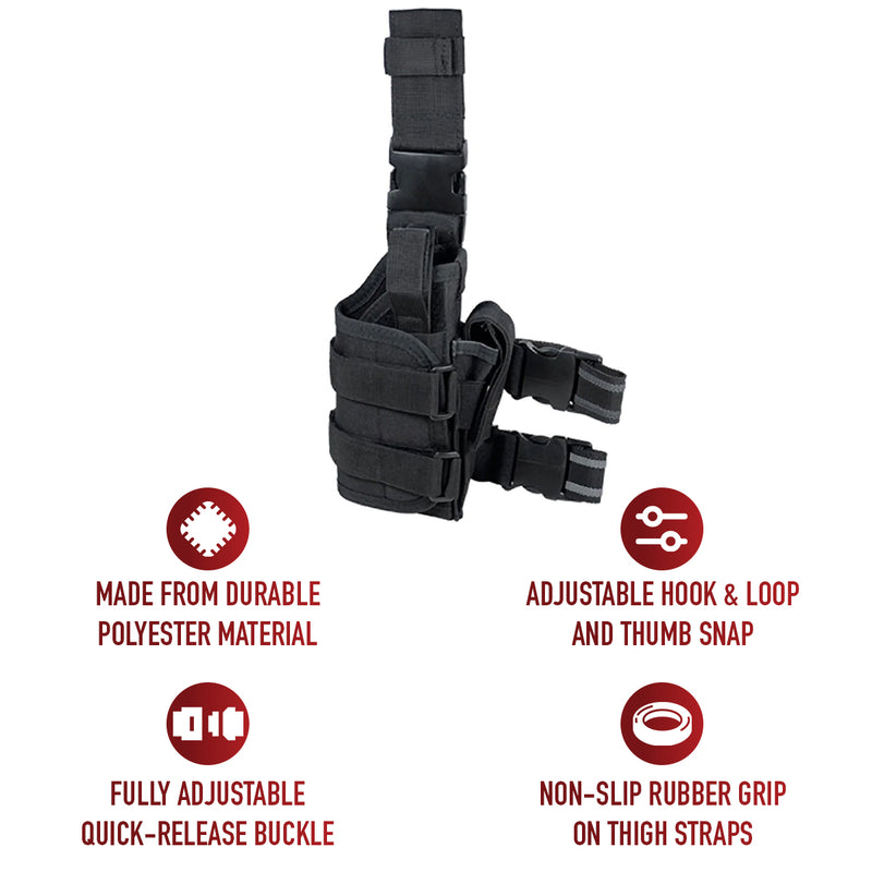Rothco Drop Leg Tactical Holster – Adjustable Fit for Full-Frame