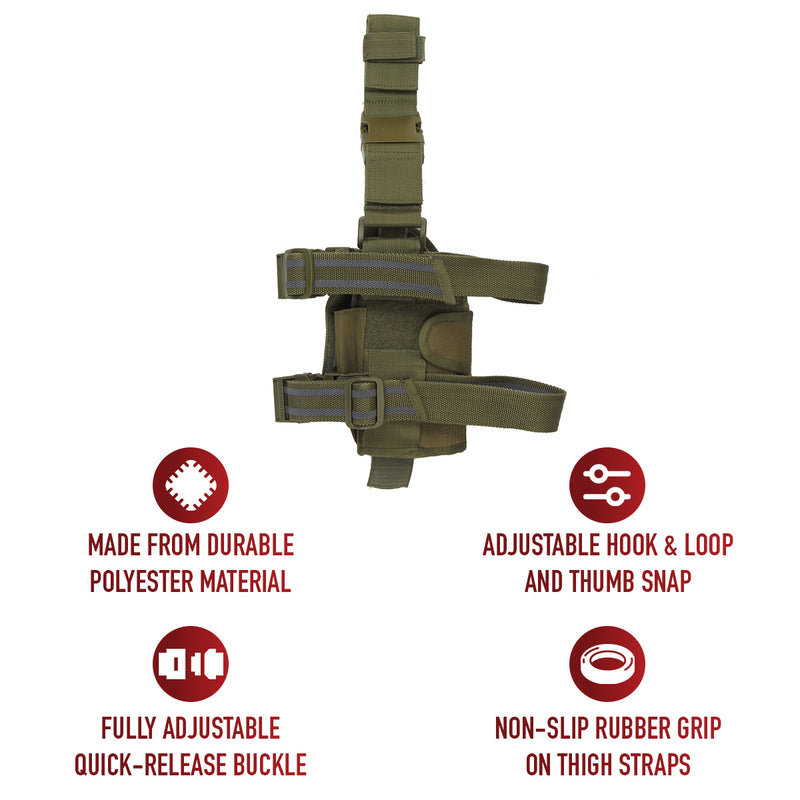 Rothco Drop Leg Tactical Holster – Adjustable Fit for Full-Frame