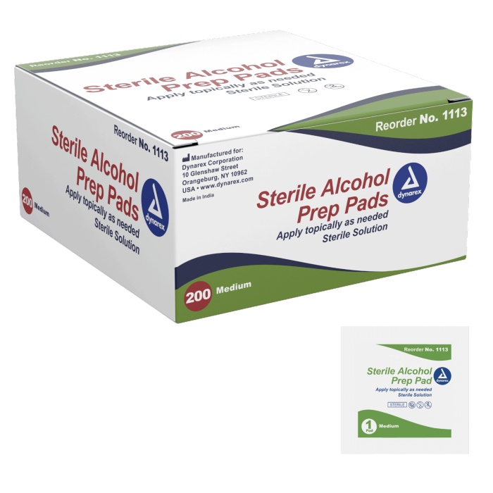 Kemp USA Alcohol Prep Pads, Sterile - Case of 2,000 pcs