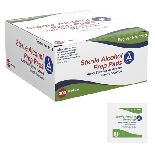 Kemp USA Alcohol Prep Pads, Sterile - Case of 2,000 pcs