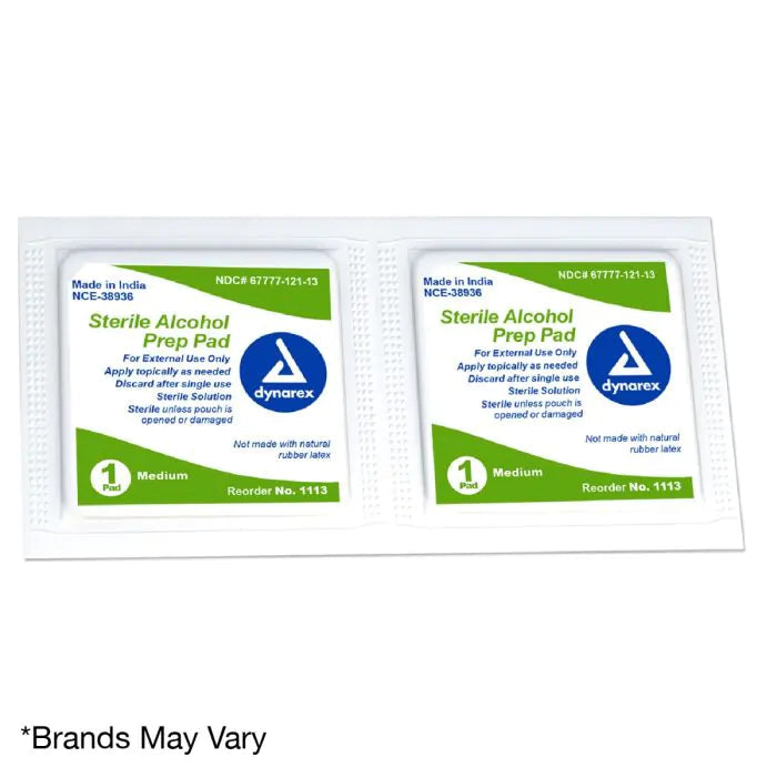 Kemp USA Alcohol Prep Pads, Sterile - Case of 2,000 pcs