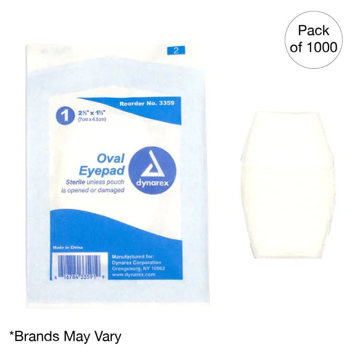 Kemp USA Oval Eye Pad, Sterile Case of 1,000 pcs