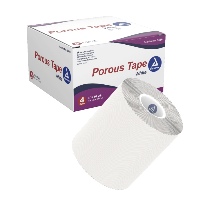 Kemp USA Porous Tape 3" x 10 yd - Case of 48 pcs