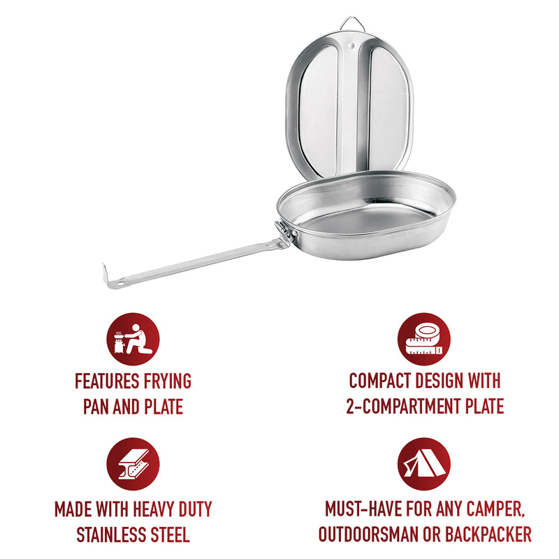 Rothco G.I. Stainless Steel Mess Kit – Compact Camp Cookware