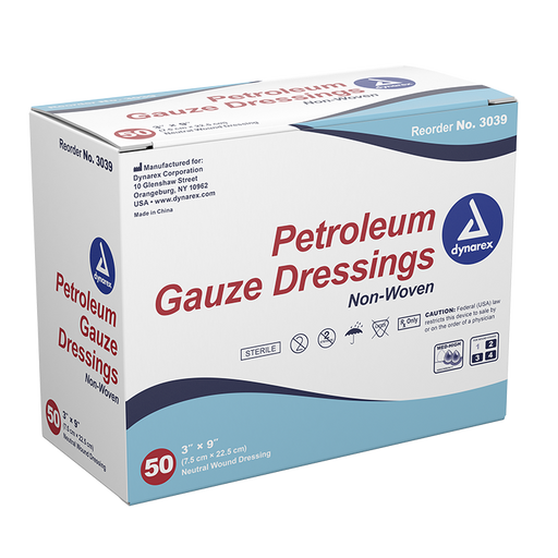 Kemp USA Petroleum Gauze Dressing 3 x 9" - Box of 50 pcs