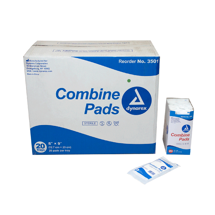 Kemp USA Combine ABD Pads, Sterile 5x9 - Case of 400 pcs