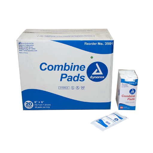 Kemp USA Combine ABD Pads, Sterile 5x9 - Case of 400 pcs