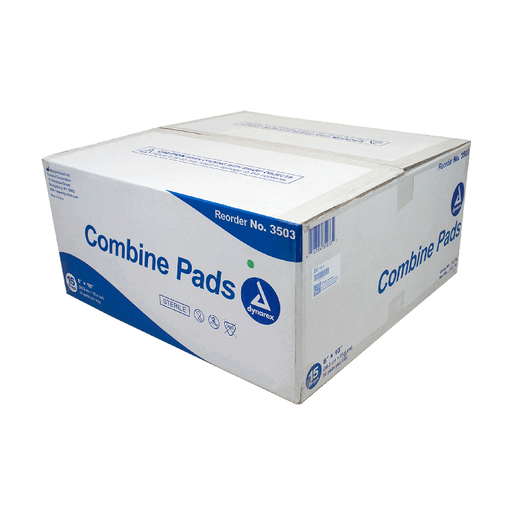 Kemp USA Combine ABD Pads, Sterile 8x10 - Case of 360 pcs