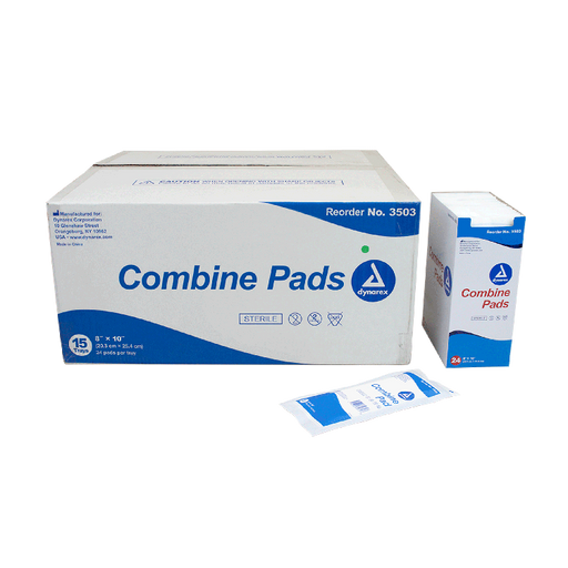 Kemp USA Combine ABD Pads, Sterile 8x10 - Case of 360 pcs