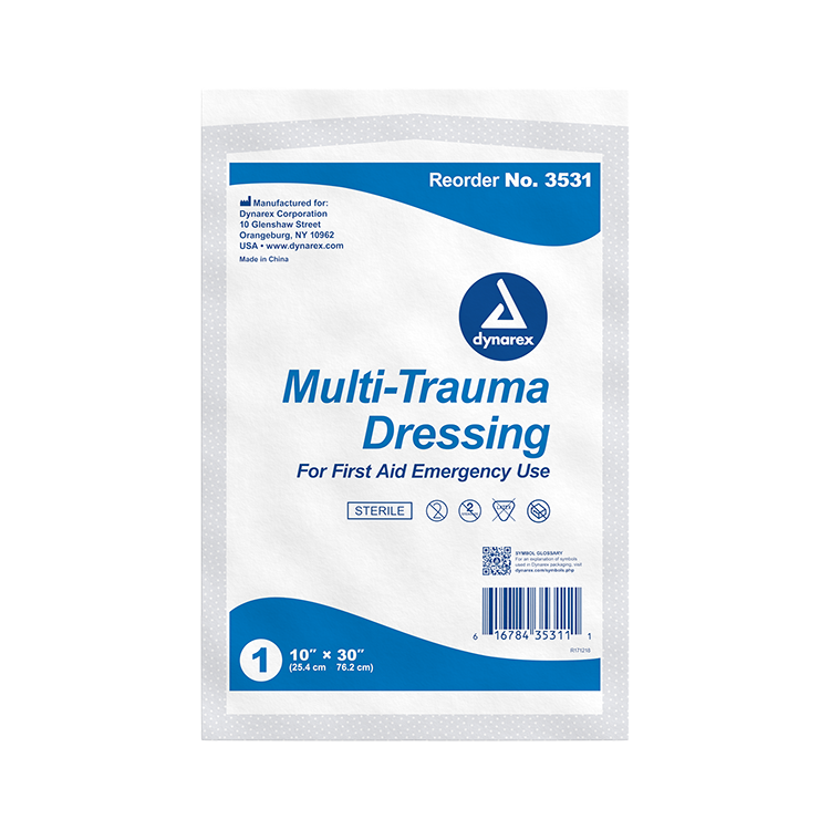 Kemp USA Multi-Trauma Dressing, Sterile, 10" x 30" - Case of 50 pcs