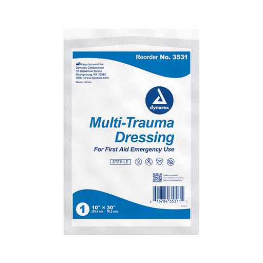 Kemp USA Multi-Trauma Dressing, Sterile, 10" x 30" - Case of 50 pcs
