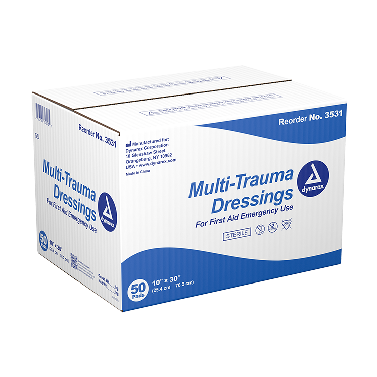 Kemp USA Multi-Trauma Dressing, Sterile, 10" x 30" - Case of 50 pcs