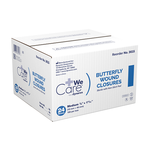 Kemp USA Butterfly Bandages Sterile Case of 2,400 pcs