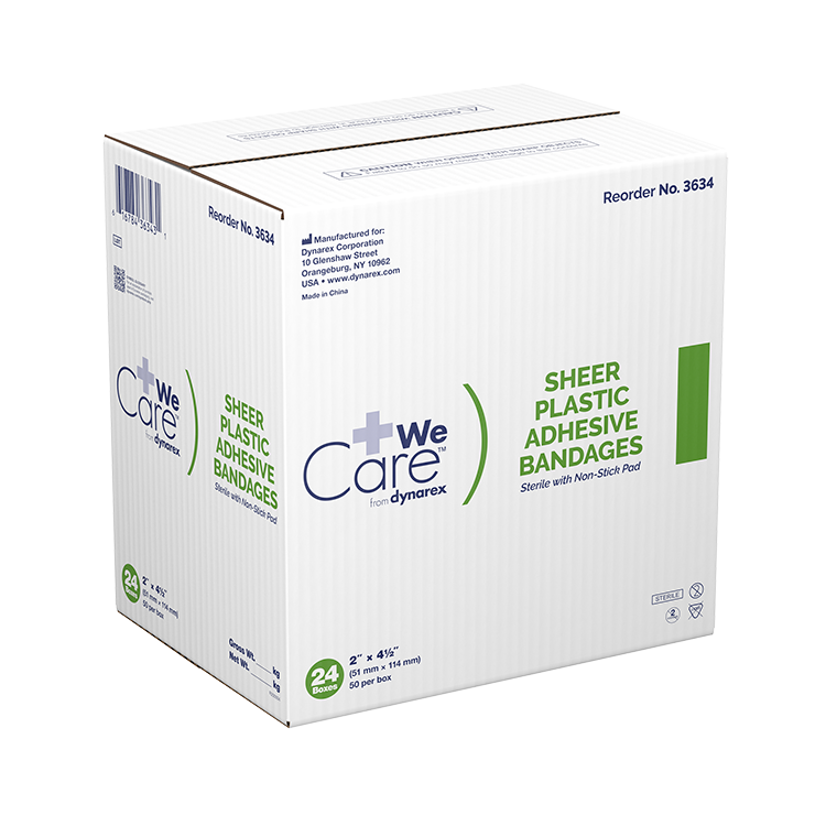 Kemp USA Plastic Bandages, 2" x 4.5", Extra Large Case of 1,200 pcs