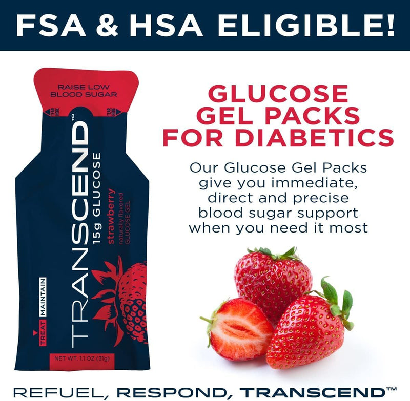 Transcend 15 gram Packet Glucose Gel Strawberry - 100 Pack