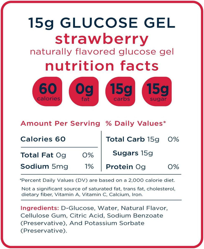 Transcend 15 gram Packet Glucose Gel Strawberry - 100 Pack
