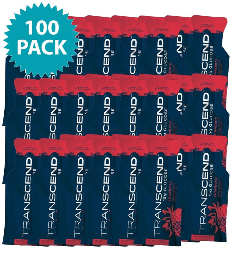 Transcend 15 gram Packet Glucose Gel Strawberry - 100 Pack