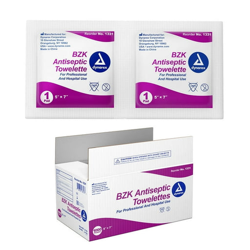 Kemp USA BZK Antiseptic Towelettes - Case of 1,000 pcs
