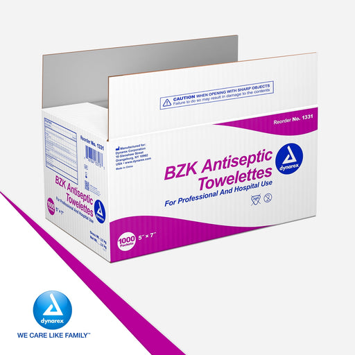 Kemp USA BZK Antiseptic Towelettes - Case of 1,000 pcs