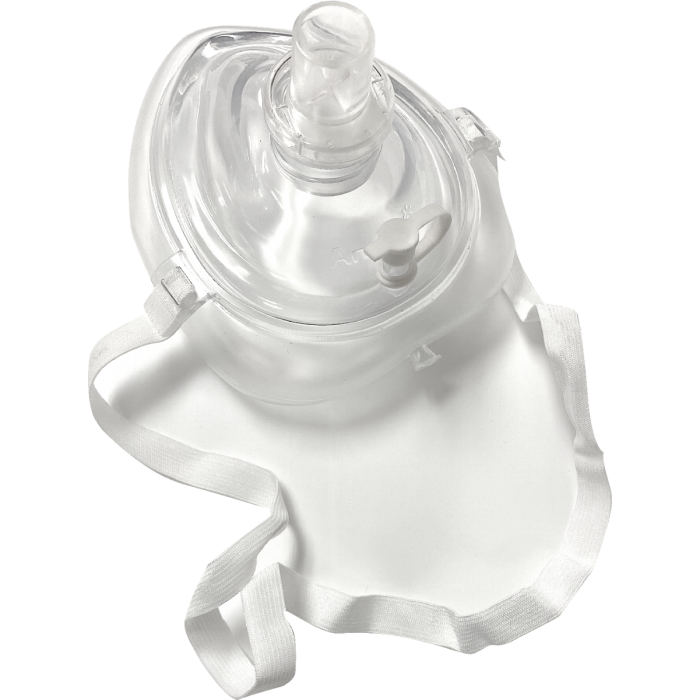 Ambu CPR Mask With O2 Inlet, Headstrap, Gloves, And Wipes, Blank No Logo