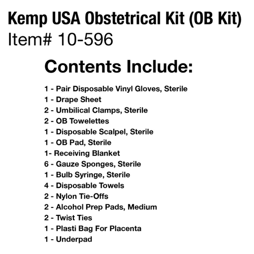 Kemp USA Obstetrical Kit (OB Kit)