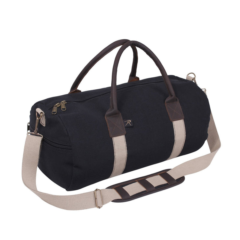 Rothco Canvas & Leather Gym Duffle Bag | 19-Inch Weekender