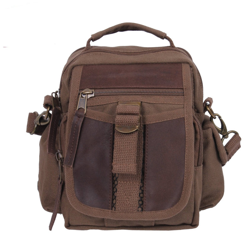 Rothco Vintage Canvas & Leather Travel Shoulder Bag – Compact Crossbody