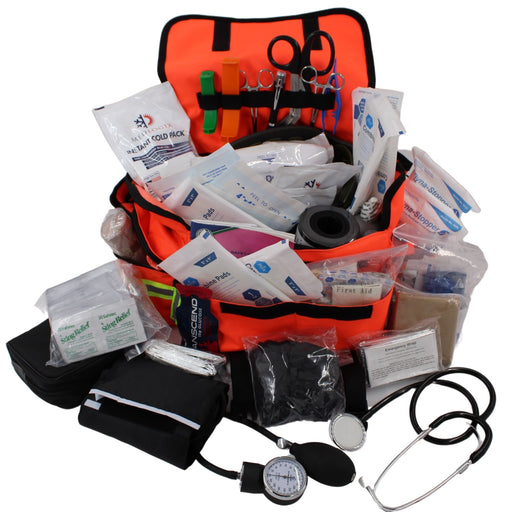 Luminary Global Trauma Bag Stocked Medium Modular Reflective EMS-EMT Medic Bug Out Bag First Aid Kit for Home Professionals First Responders Preppers Outdoorsman