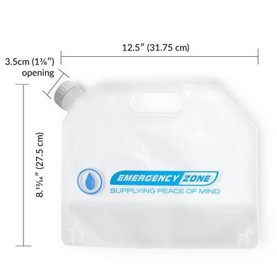 Four 4L Water Pouches with 20 Aquatabs (2 strips of 10) - Emergency Zone