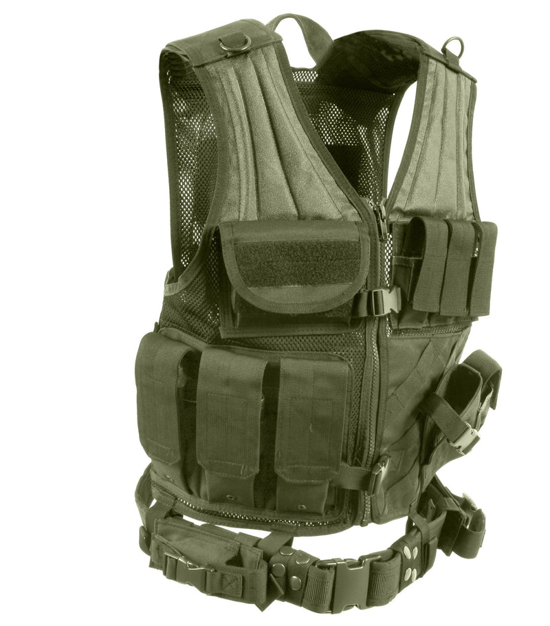 Rothco Cross Draw MOLLE Tactical Vest with Holster & Mag Pouches