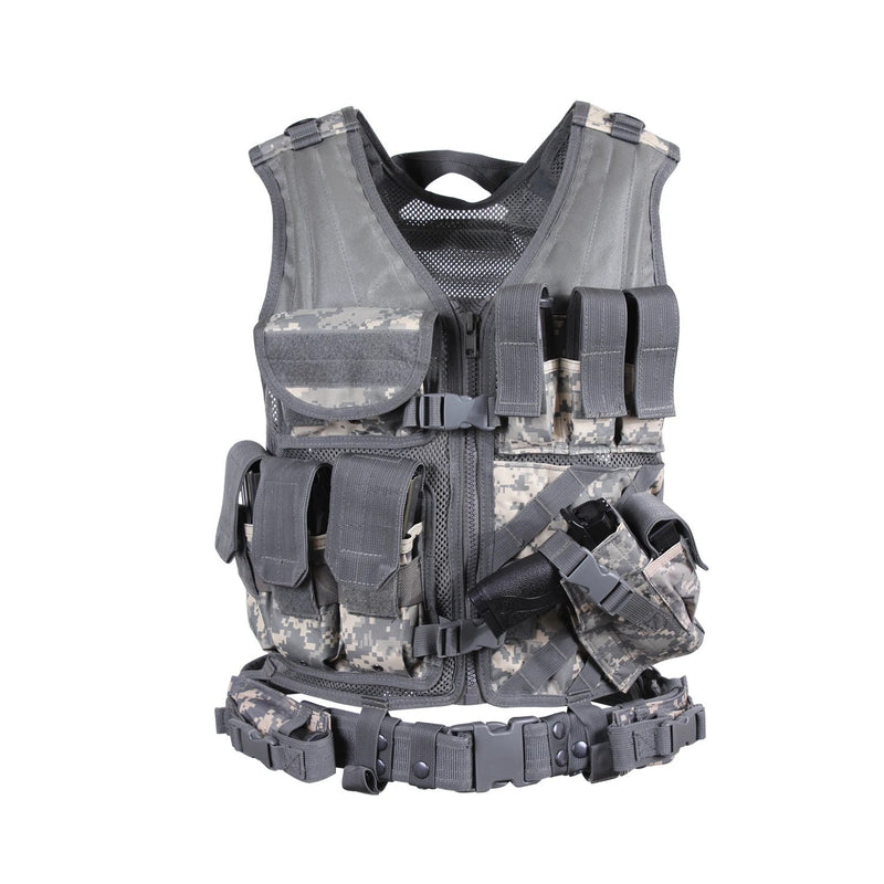 Rothco Cross Draw MOLLE Tactical Vest with Holster & Mag Pouches