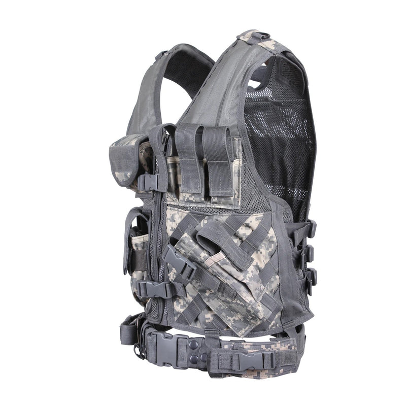 Rothco Cross Draw MOLLE Tactical Vest with Holster & Mag Pouches