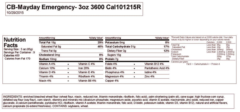 Mayday Food Bar 3600 Cal.-Case 20 - MayDay Industries