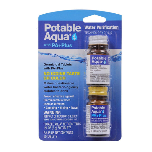 Potable Aqua P.A. Plus 2-Step Water Treatment | Iodine Tablets