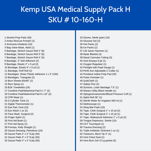 Kemp USA Medical Supply Pack H