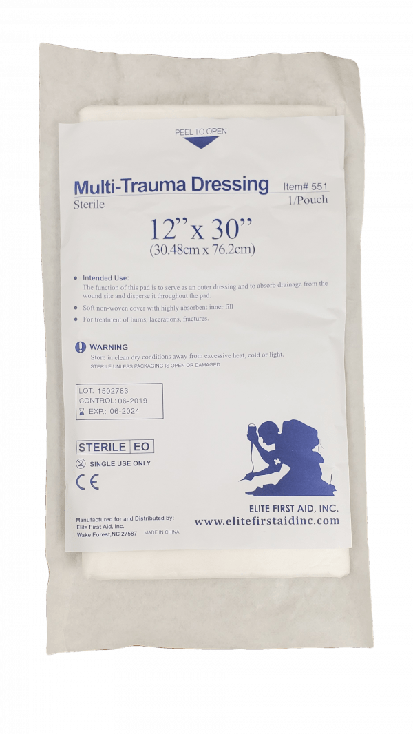 Elite First Aid Multi-Trauma Bandage 12″x 30″ - Pack of 25