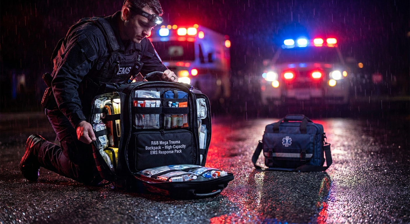 High-Capacity Response Solutions: Comparing the R&B Mega Trauma Backpack to Standard EMS Bags