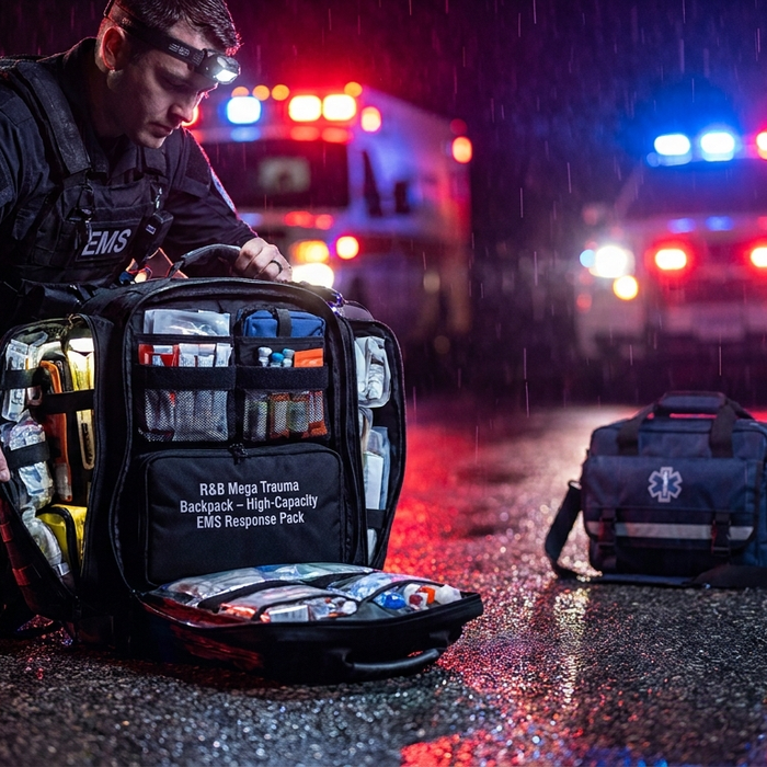 High-Capacity Response Solutions: Comparing the R&B Mega Trauma Backpack to Standard EMS Bags