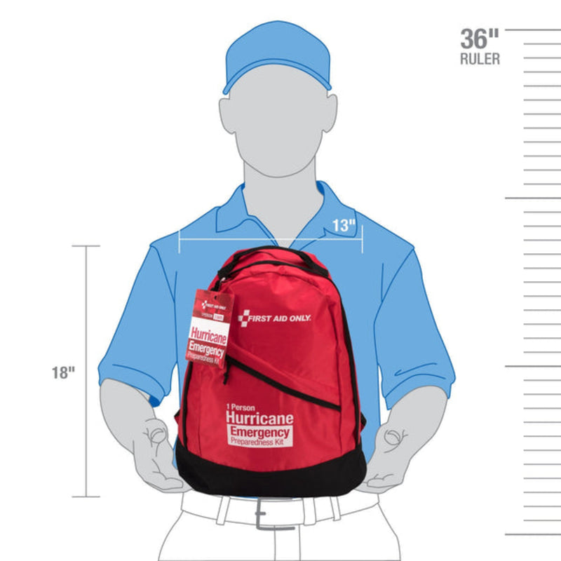 First Aid Only 1-Person Hurricane Preparedness Backpack | 72-Hour Kit
