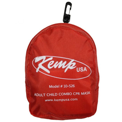 Kemp USA CPR Mask Adult & Child Combo With Gloves & Wipe In Soft Case Pouch