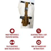 Rothco Drop Leg Tactical Holster – Adjustable Fit for Full-Frame 