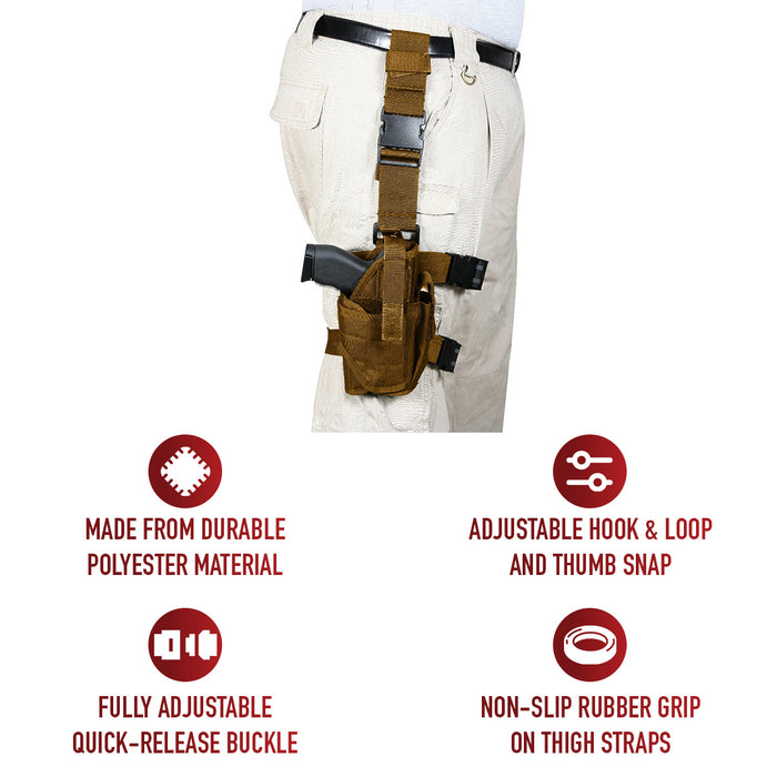 Rothco Drop Leg Tactical Holster – Adjustable Fit for Full-Frame 