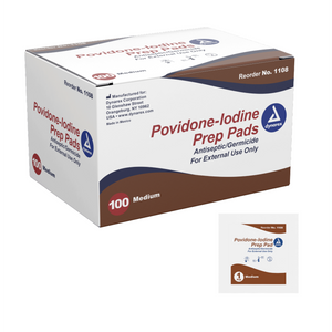 Kemp USA Povidone Iodine Prep Pads – Antiseptic Germicide (Case of 1,000)
