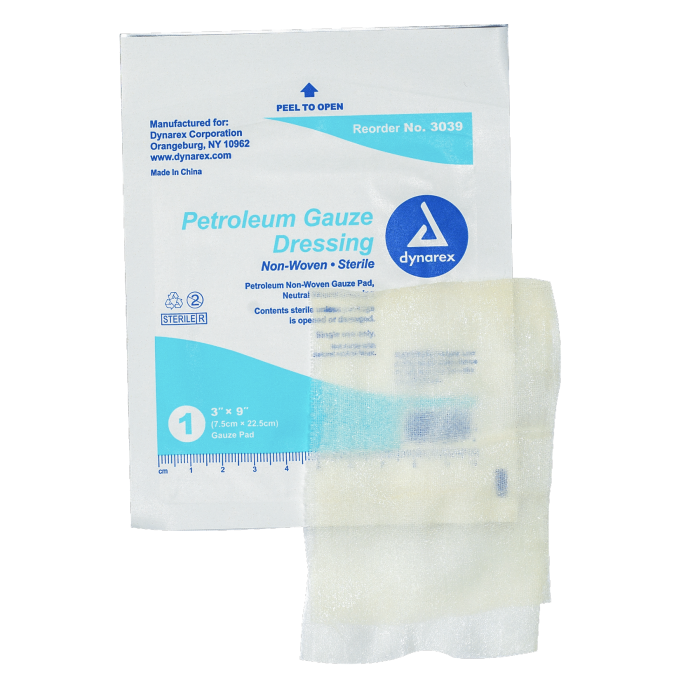 Kemp USA Petroleum Gauze Dressing 3 x 9" - Box of 50 pcs