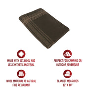 Rothco Striped Outdoor Emergency Wool Blanket