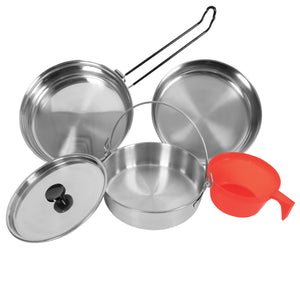 Rothco 5-Piece Stainless Steel Mess Kit – Compact Multi-Component Cookware