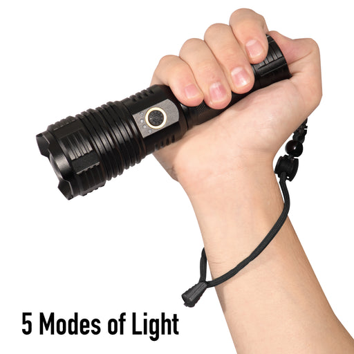 Rothco 1500 Lumen Tactical Flashlight – Rechargeable, 5 Light Modes
