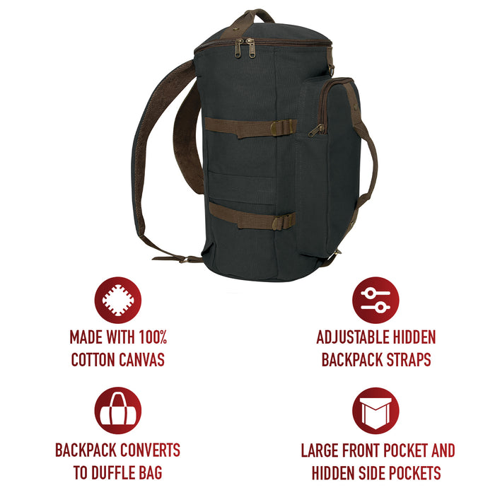 Rothco Convertible Canvas Duffle / Backpack (19-Inch, 30L)